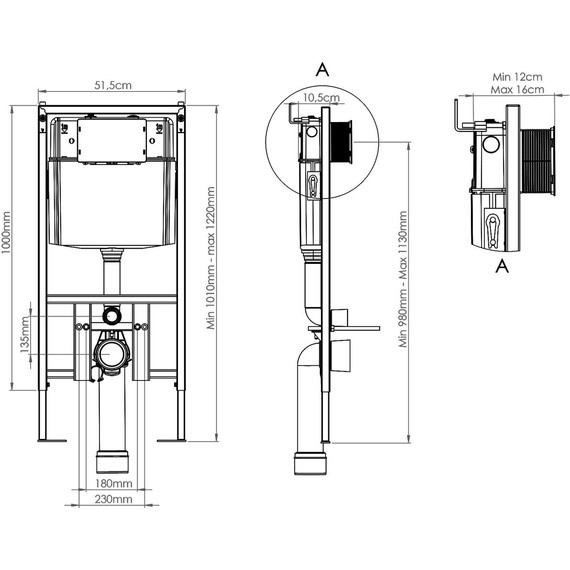 Инсталляция Loranto Prestige 4551 с подвесным унитазом Uno AZ-2380 - 5 Инсталляция Loranto Prestige 4551 с подвесным унитазом Uno AZ-2380 фото 5