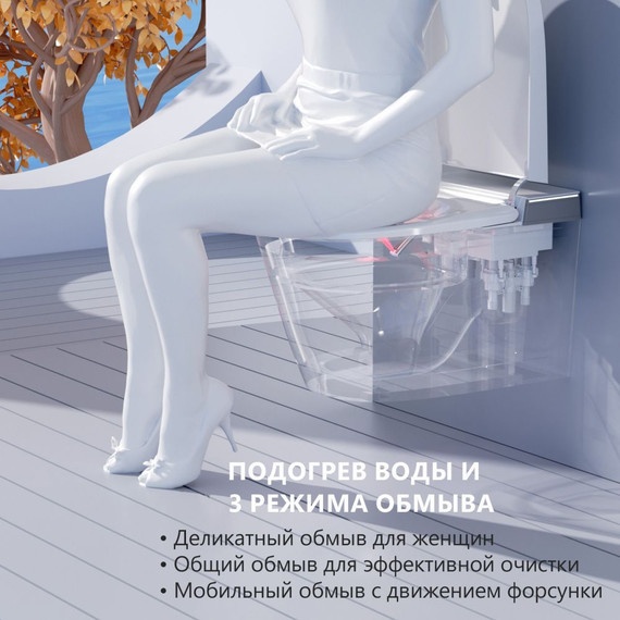 Унитаз-биде подвесной электронный с импульсным смывом Abber Bequem AC1120S с крышкой микролифт фото 2