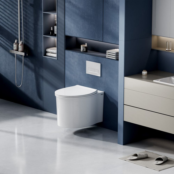 Унитаз подвесной безободковый Abber Bequem AC1127 с крышкой микролифт (система смыва Торнадо и струйный смыв) - 2 Унитаз подвесной безободковый Abber Bequem AC1127 с крышкой микролифт (система смыва Торнадо и струйный смыв) фото 2