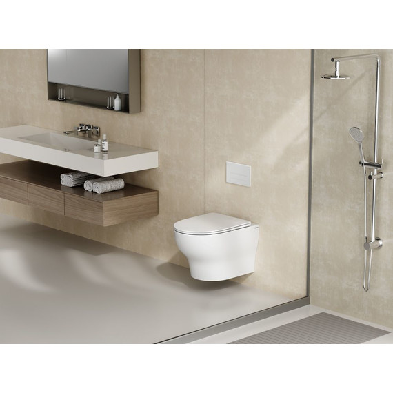 Унитаз подвесной безободковый Abber Bequem AC1128 с крышкой микролифт (система смыва Торнадо) - 2 Унитаз подвесной безободковый Abber Bequem AC1128 с крышкой микролифт (система смыва Торнадо) фото 2