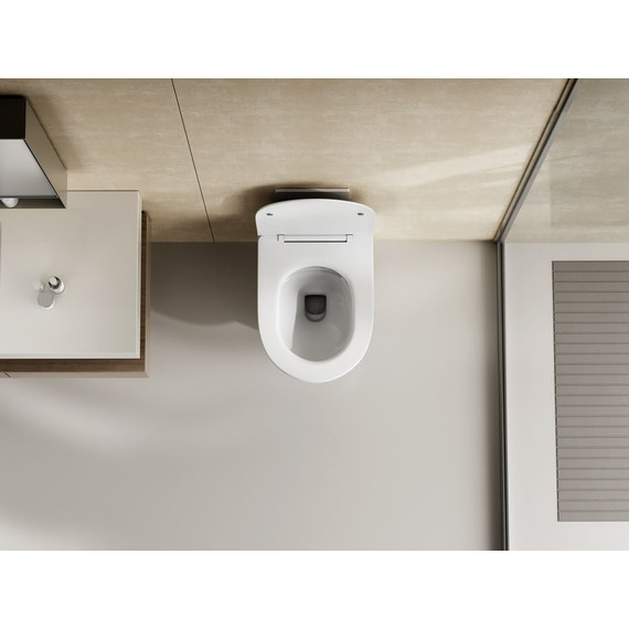 Унитаз подвесной безободковый Abber Bequem AC1128 с крышкой микролифт (система смыва Торнадо) - 5 Унитаз подвесной безободковый Abber Bequem AC1128 с крышкой микролифт (система смыва Торнадо) фото 5