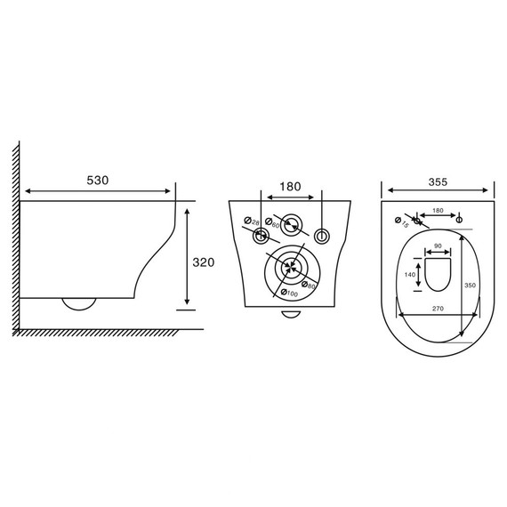 Унитаз подвесной безободковый Abber Bequem AC1128 с крышкой микролифт (система смыва Торнадо) - 8 Унитаз подвесной безободковый Abber Bequem AC1128 с крышкой микролифт (система смыва Торнадо) фото 8