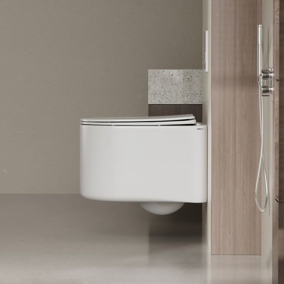 Унитаз подвесной безободковый Abber Bequem AC1129 с крышкой микролифт (система смыва Торнадо) - 7 Унитаз подвесной безободковый Abber Bequem AC1129 с крышкой микролифт (система смыва Торнадо) фото 7