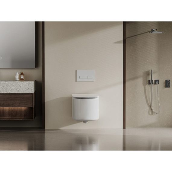 Унитаз подвесной безободковый Abber Bequem AC1129 с крышкой микролифт (система смыва Торнадо) - 9 Унитаз подвесной безободковый Abber Bequem AC1129 с крышкой микролифт (система смыва Торнадо) фото 9