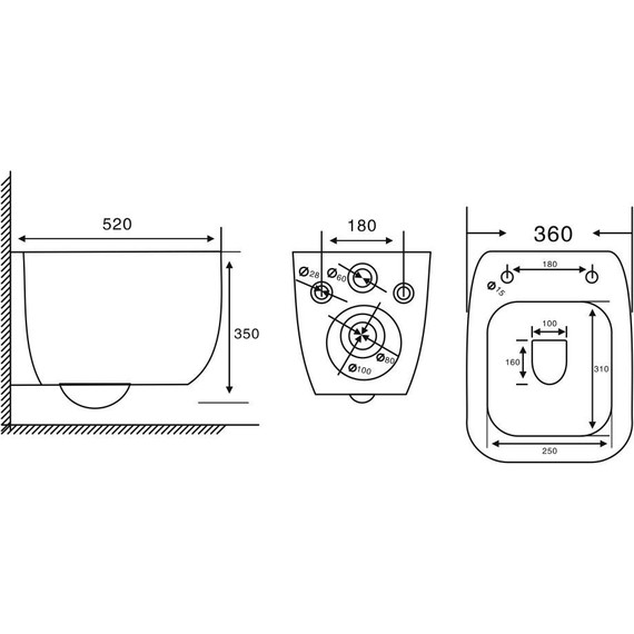 Унитаз подвесной безободковый Abber Rechteck AC1217 с крышкой микролифт (система смыва Торнадо) - 9 Унитаз подвесной безободковый Abber Rechteck AC1217 с крышкой микролифт (система смыва Торнадо) фото 9