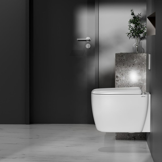 Унитаз подвесной безободковый Abber Rechteck AC1217 с крышкой микролифт (система смыва Торнадо) - 5 Унитаз подвесной безободковый Abber Rechteck AC1217 с крышкой микролифт (система смыва Торнадо) фото 5