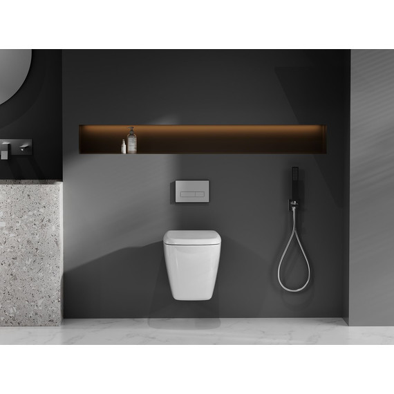 Унитаз подвесной безободковый Abber Rechteck AC1217 с крышкой микролифт (система смыва Торнадо) - 6 Унитаз подвесной безободковый Abber Rechteck AC1217 с крышкой микролифт (система смыва Торнадо) фото 6