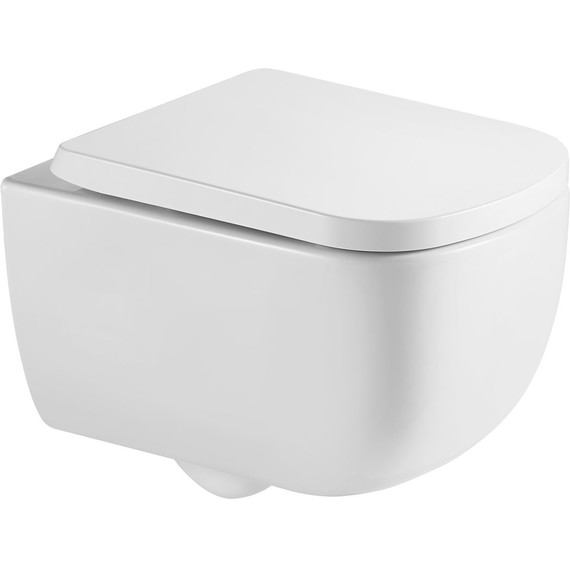 Унитаз подвесной Azario Campo AZ-1883WH с крышкой микролифт (система смыва Торнадо) фото 2