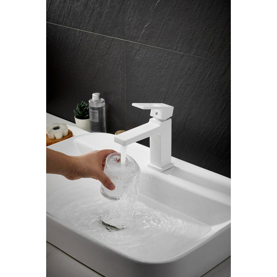 Смеситель для раковины Belz B10658-8, белый фото 3