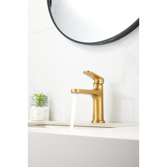 Смеситель для раковины Belz B10713-5, золото брашированное фото 8