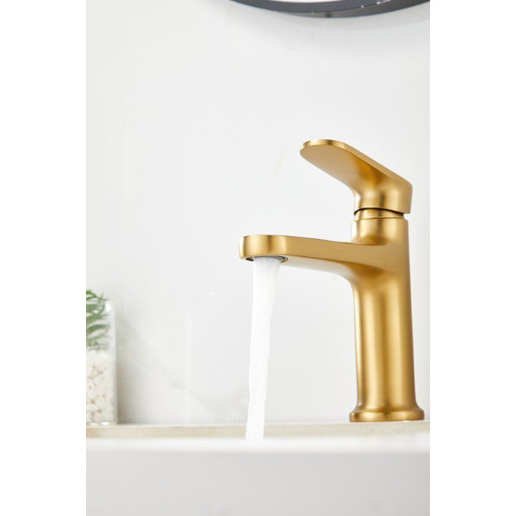 Смеситель для раковины Belz B10713-5, золото брашированное фото 11