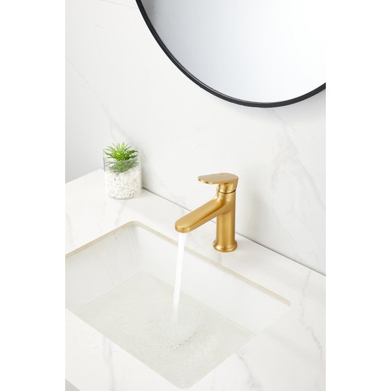 Смеситель для раковины Belz B10713-5, золото брашированное фото 13