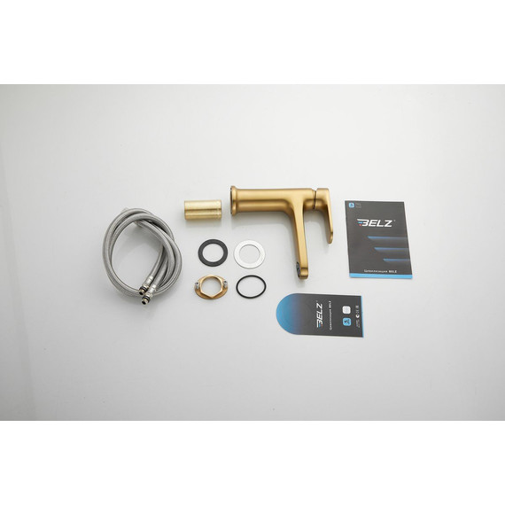 Смеситель для раковины Belz B10713-5, золото брашированное фото 23