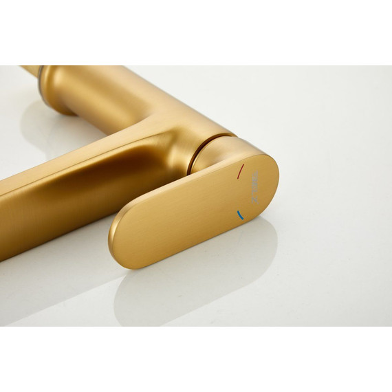 Смеситель для раковины Belz B10713-5, золото брашированное фото 19