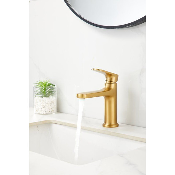 Смеситель для раковины Belz B10713-5, золото брашированное фото 5