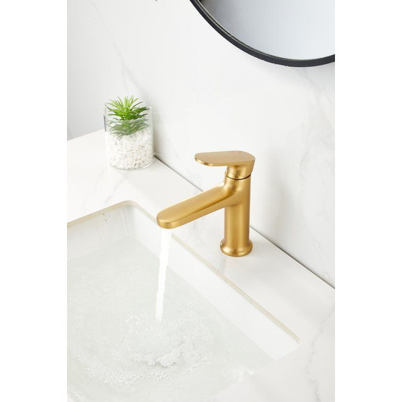 Смеситель для раковины Belz B10713-5, золото брашированное фото 7