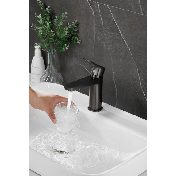 Смеситель для раковины Belz B10715-3, оружейная сталь фото 6