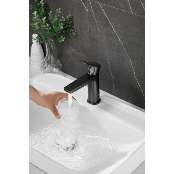 Смеситель для раковины Belz B10715-3, оружейная сталь фото 8