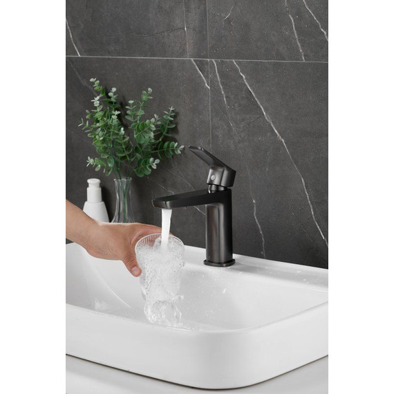 Смеситель для раковины Belz B10715-3, оружейная сталь фото 9