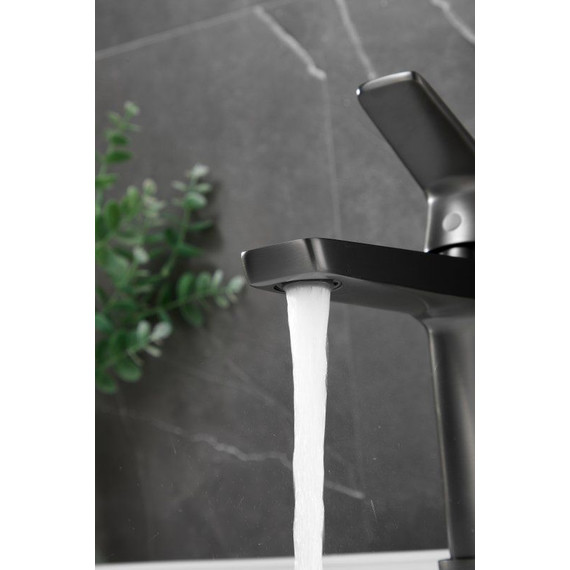 Смеситель для раковины Belz B10715-3, оружейная сталь фото 3