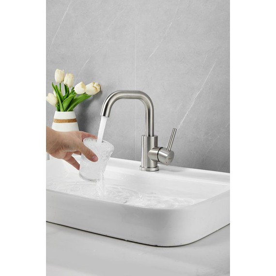 Смеситель для раковины Belz B10809-1, сатин фото 10