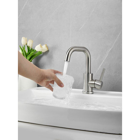 Смеситель для раковины Belz B10809-1, сатин фото 11