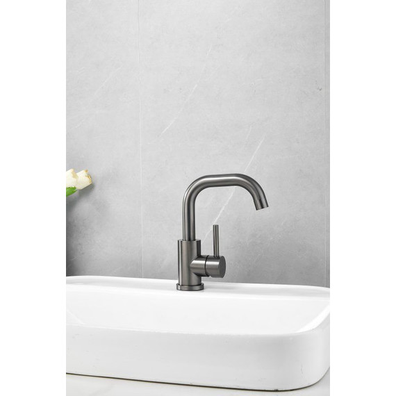 Смеситель для раковины Belz B10810-3, оружейная сталь фото 9