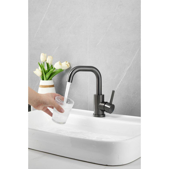 Смеситель для раковины Belz B10810-3, оружейная сталь фото 11