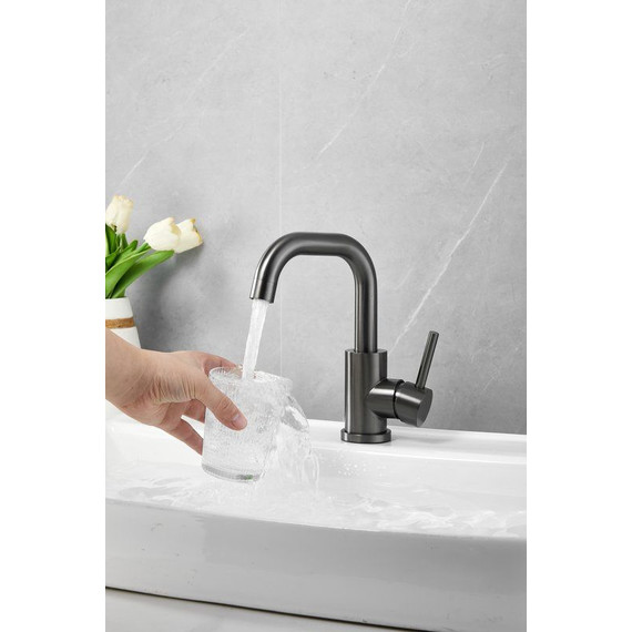 Смеситель для раковины Belz B10810-3, оружейная сталь фото 14