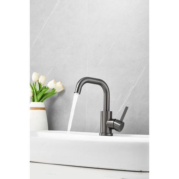 Смеситель для раковины Belz B10810-3, оружейная сталь фото 2