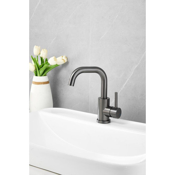 Смеситель для раковины Belz B10810-3, оружейная сталь фото 4