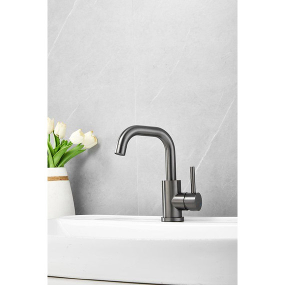 Смеситель для раковины Belz B10810-3, оружейная сталь фото 5