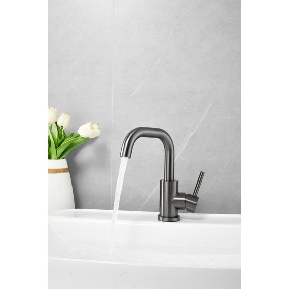 Смеситель для раковины Belz B10810-3, оружейная сталь фото 6