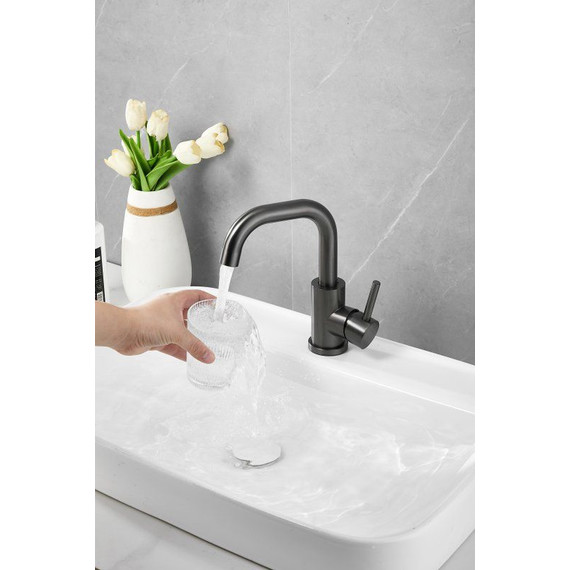 Смеситель для раковины Belz B10810-3, оружейная сталь фото 7