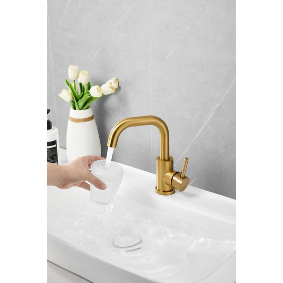 Смеситель для раковины Belz B10810-5, золото фото 11