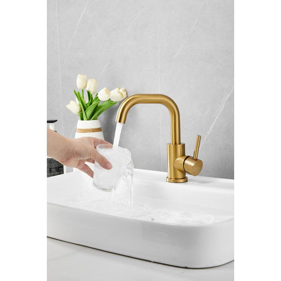 Смеситель для раковины Belz B10810-5, золото фото 12