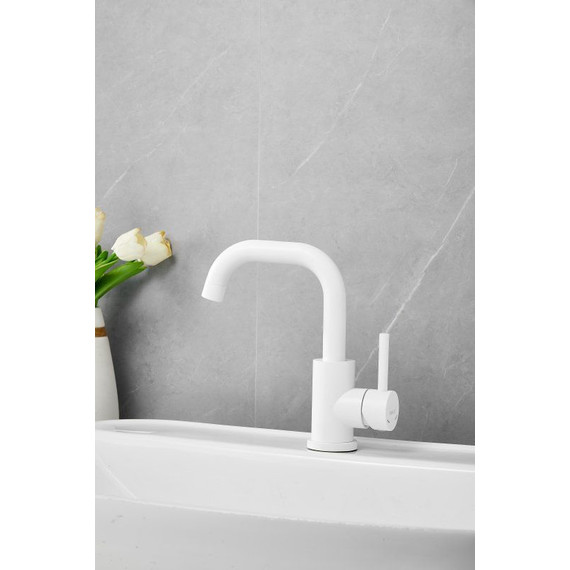 Смеситель для раковины Belz B10810-8, белый матовый фото 17