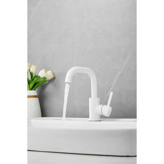 Смеситель для раковины Belz B10810-8, белый матовый фото 18