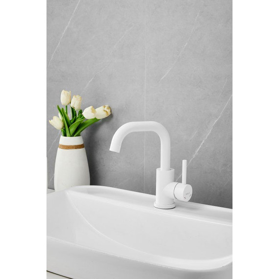 Смеситель для раковины Belz B10810-8, белый матовый фото 2