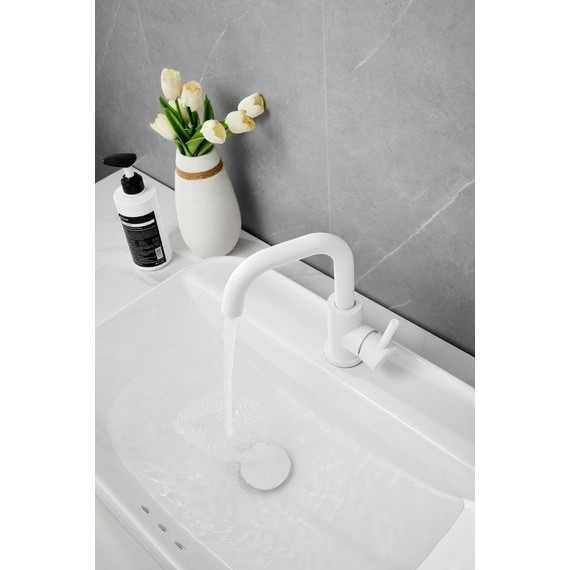 Смеситель для раковины Belz B10810-8, белый матовый фото 4