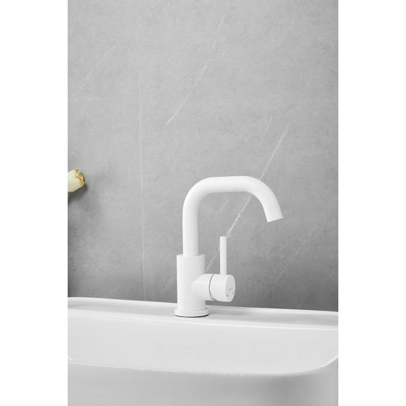 Смеситель для раковины Belz B10810-8, белый матовый фото 6