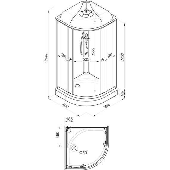 Душевая кабина Niagara Light 90x90 см L90/17, хром/прозрачное - 6 Душевая кабина Niagara Light 90x90 см L90/17, хром/прозрачное фото 6