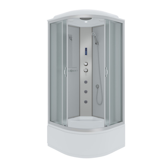 Душевая кабина Niagara Classic 80х80х215 см NG-2307-14F, высокий поддон (40см), стекло матовое, профиль серебро (безсиликоновая сборка) фото 3