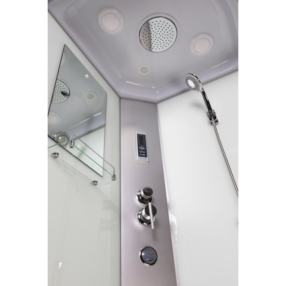 Душевая кабина Niagara Classic 80х80х215 см NG-2307-14F, высокий поддон (40см), стекло матовое, профиль серебро (безсиликоновая сборка) фото 16