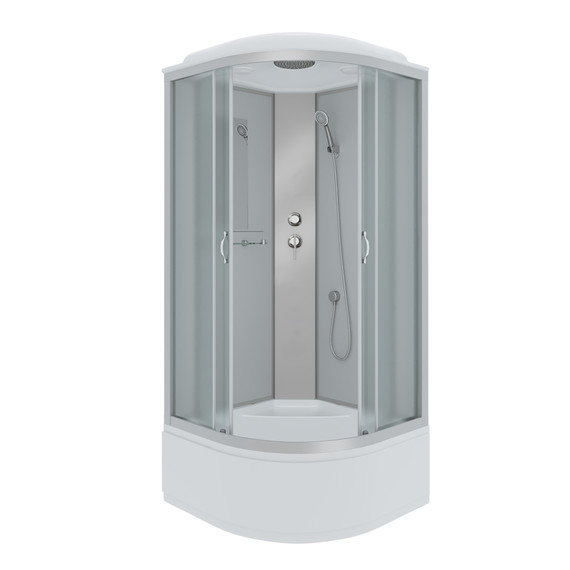 Душевая кабина Niagara Classic 90х90х215 см NG-2308-14, высокий поддон (40см), стекло матовое, профиль серебро (безсиликоновая сборка) фото 6