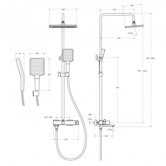 Душевой комплект BelBagno: Душевая стойка ARDENTE-VSCM-CRM + смеситель для раковины ARDENTE-LVM-CRM-W0 (Новинка 2025) фото 21