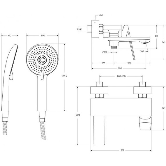 Набор смесителей Cezares: Смеситель для ванны COMFORT-VD-01 + смеситель для раковины COMFORT-LS-01-W0 (Новинка 2025) фото 14