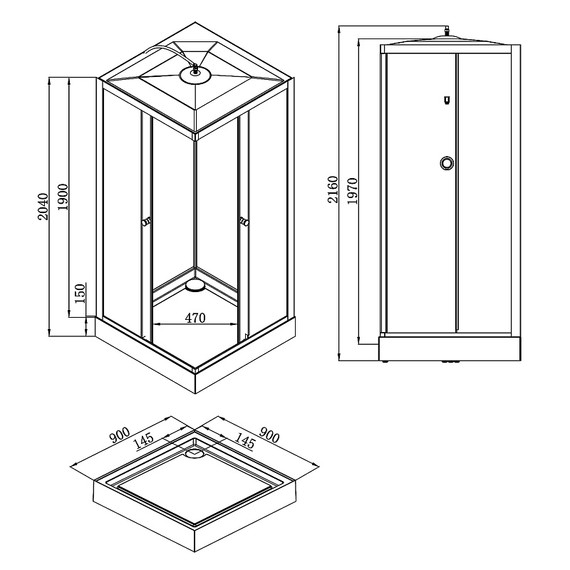 Душевая кабина Loranto Neo 90x90 см CS-22110, чёрный/прозрачное - 3 Душевая кабина Loranto Neo 90x90 см CS-22110, чёрный/прозрачное фото 3