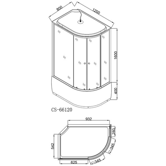 Душевая кабина Loranto CS-66120L F 120х80 см, хром/матовое фото 3