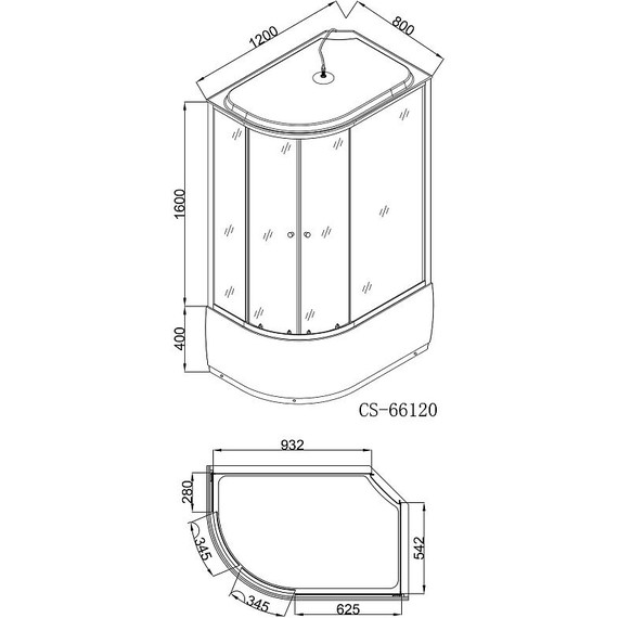 Душевая кабина Loranto CS-66120R F 120х80 см, хром/матовое фото 3